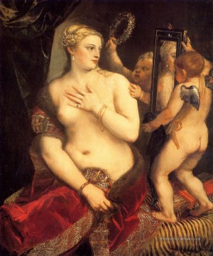 Nu œuvres - Vénus devant le miroir 1553 Nu Tiziano Titien
